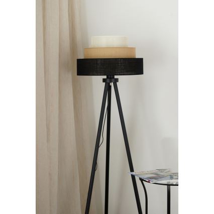 Brilagi - Lattialamppu ASPEN LUNETA 1xE27/15W/230V musta/beige/kerma