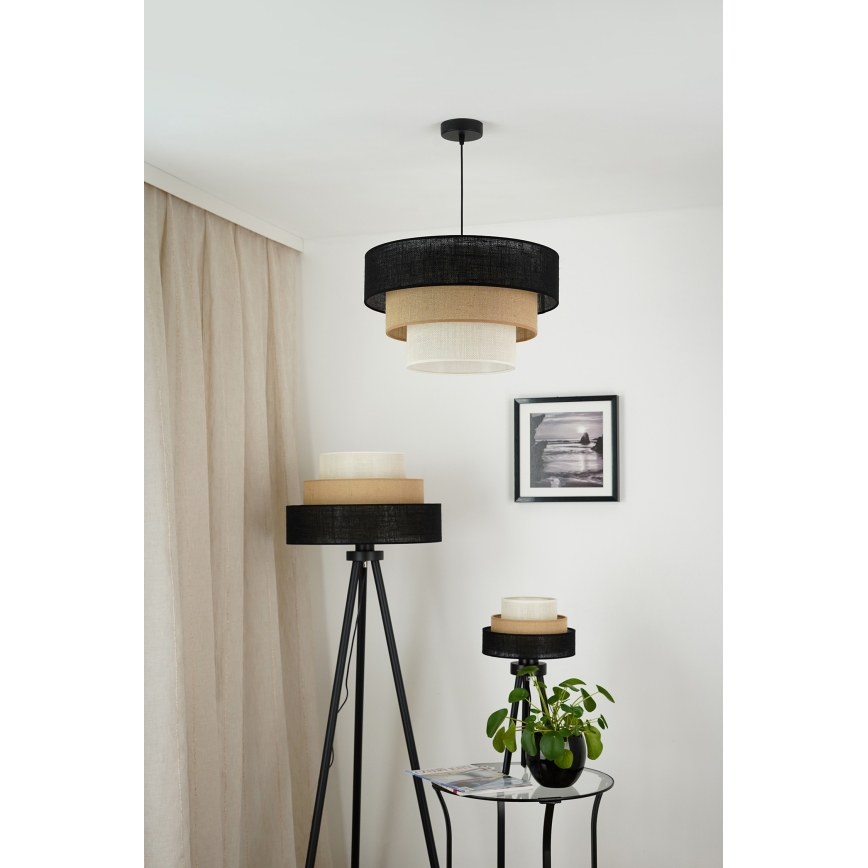 Brilagi - Lattialamppu ASPEN LUNETA 1xE27/15W/230V musta/beige/kerma