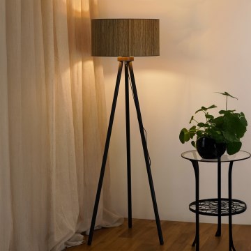 Brilagi - Lattialamppu BOSTON ROLLER 1xE27/15W/230V olki ruskea/kulta