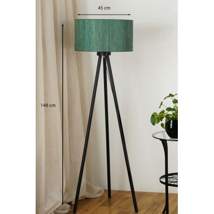 Brilagi - Lattialamppu BOSTON ROLLER 1xE27/15W/230V olki vihreä/kulta