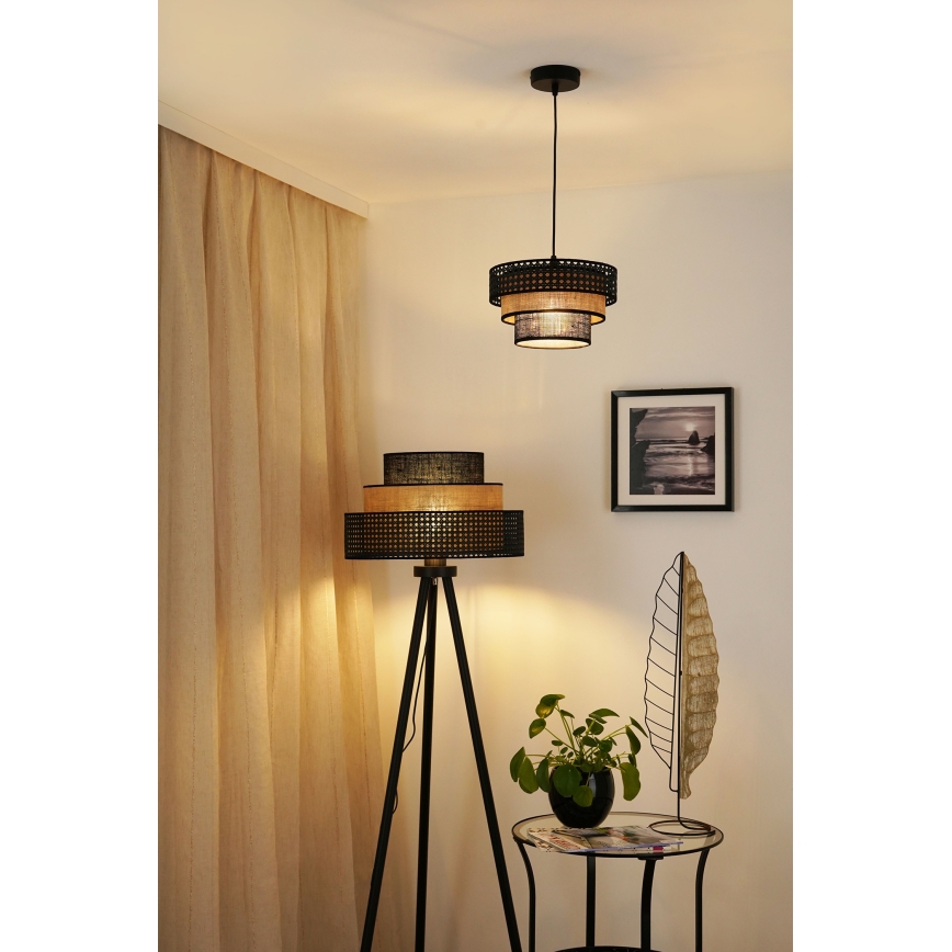 Brilagi - Lattialamppu DAKOTA LUNETA 1xE27/15W/230V musta/beige