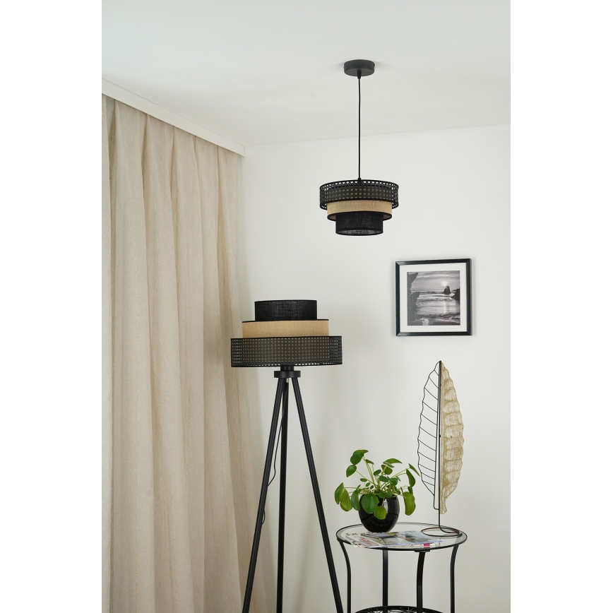 Brilagi - Lattialamppu DAKOTA LUNETA 1xE27/15W/230V musta/beige