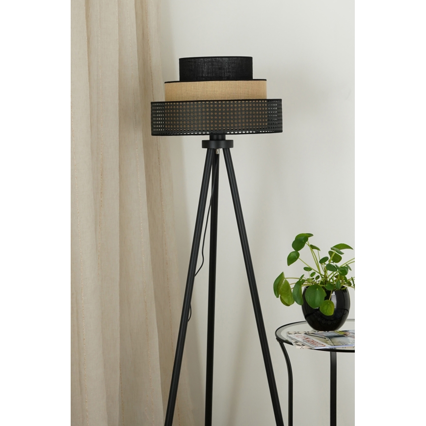 Brilagi - Lattialamppu DAKOTA LUNETA 1xE27/15W/230V musta/beige