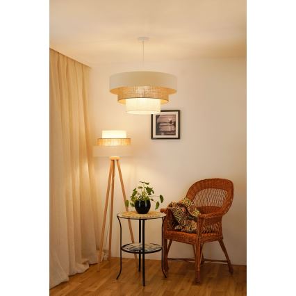 Brilagi - Lattialamppu DENVER LUNETA 1xE27/15W/230V beige/ruskea/kerma