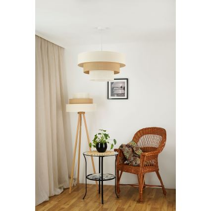 Brilagi - Lattialamppu DENVER LUNETA 1xE27/15W/230V beige/ruskea/kerma
