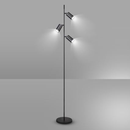 Brilagi - Lattialamppu SELE 3xGU10/30W/230V musta