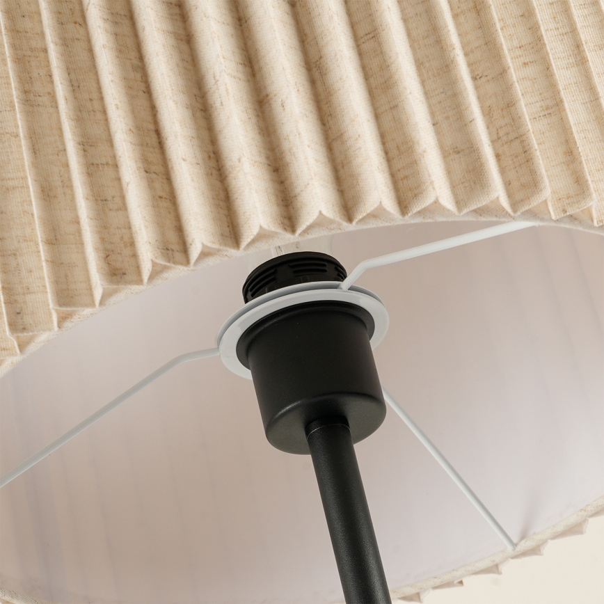 Brilagi - Lattiavalaisin NORDIC WAVE 1xE27/15W/230V pellava/musta