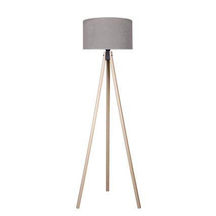 Brilagi - Lattiavalaisin VELVET 1xE27/60W/230V beige/harmaa