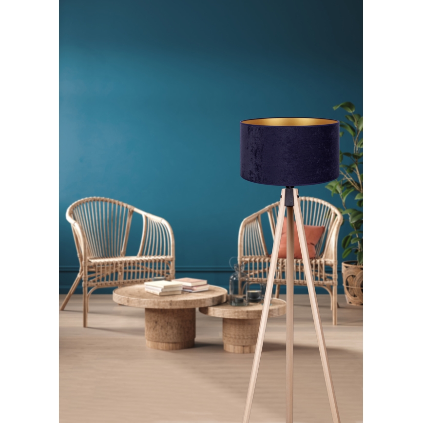 Brilagi - Lattiavalaisin VELVET 1xE27/60W/230V beige/sininen