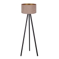 Brilagi - Lattiavalaisin VELVET 1xE27/60W/230V musta/beige