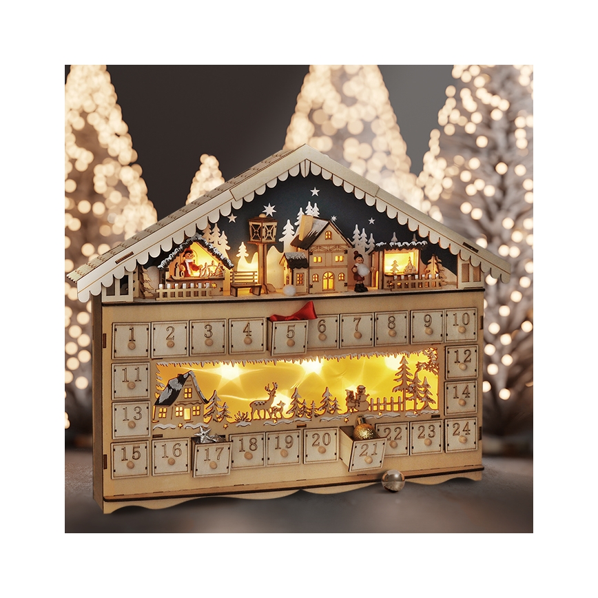 Brilagi - LED-adventtikalenteri LED/2xAA mänty