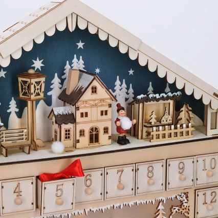 Brilagi - LED-adventtikalenteri LED/2xAA mänty