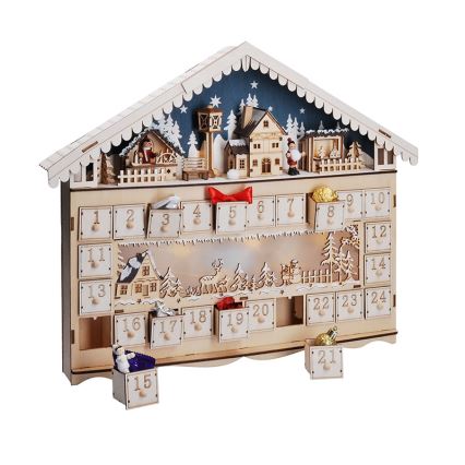 Brilagi - LED-adventtikalenteri LED/2xAA mänty