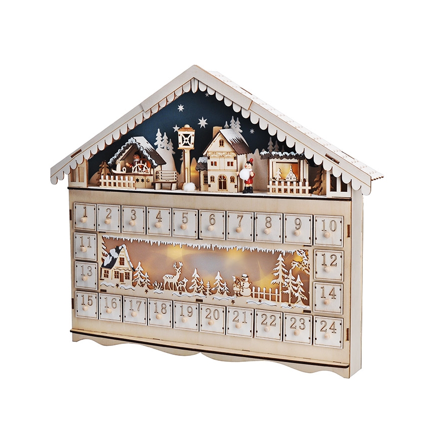 Brilagi - LED-adventtikalenteri LED/2xAA mänty