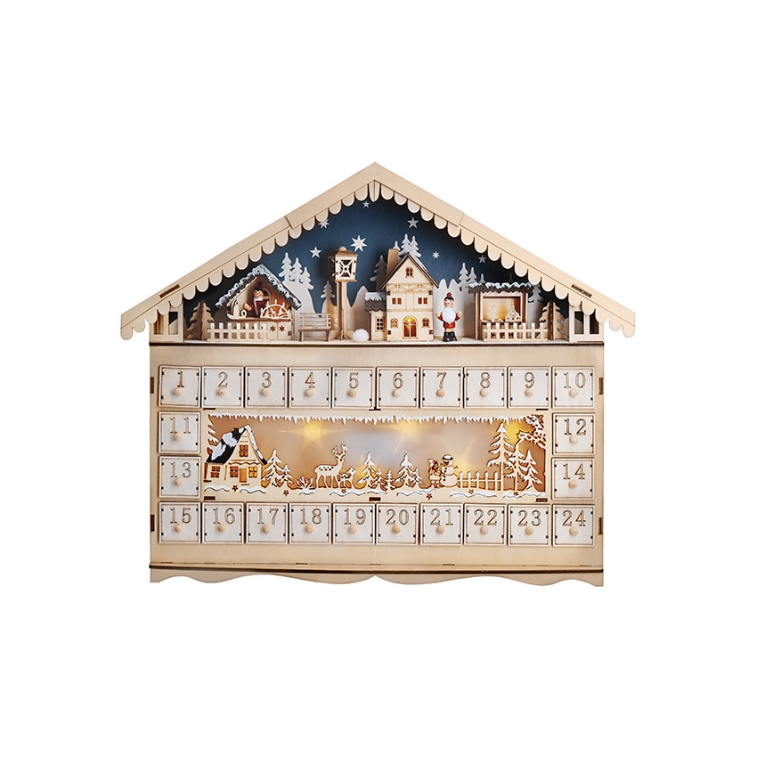 Brilagi - LED-adventtikalenteri LED/2xAA mänty