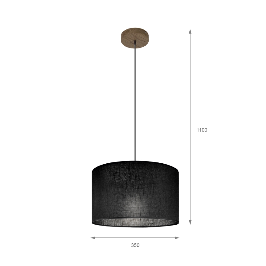 Brilagi - LED Ripustettava kattovalaisin ANTHONY 1xE27/60W/230V tammi-pähkinä/musta