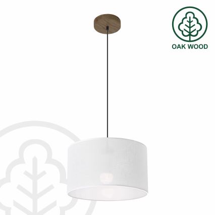 Brilagi - LED Ripustettava kattovalaisin ANTHONY 1xE27/60W/230V tammi-pähkinä/valkoinen