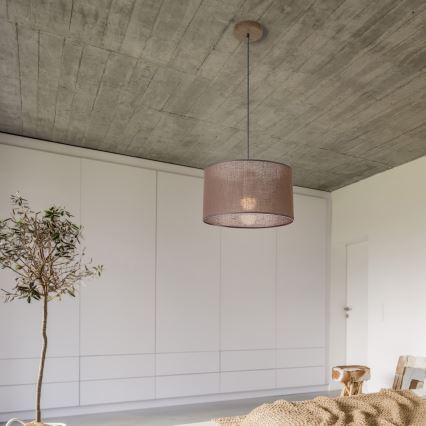 Brilagi - LED Kattovalaisin johdolla ANTHONY 1xE27/60W/230V tammi-pähkinä/ruskea