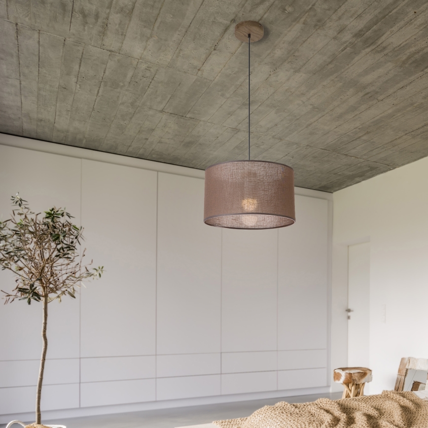 Brilagi - LED Kattovalaisin johdolla ANTHONY 1xE27/60W/230V tammi-pähkinä/ruskea