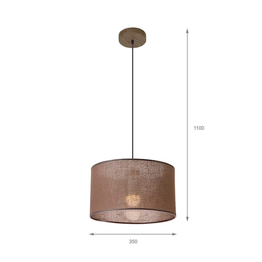 Brilagi - LED Kattovalaisin johdolla ANTHONY 1xE27/60W/230V tammi-pähkinä/ruskea