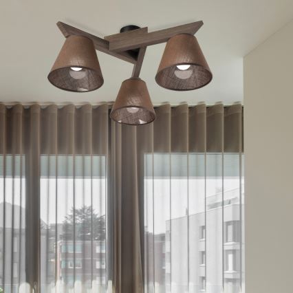 Brilagi - LED Pinta kattovalaisin ANTHONY 3xE14/40W/230V tammi-pähkinä/ruskea