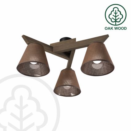 Brilagi - LED Pinta kattovalaisin ANTHONY 3xE14/40W/230V tammi-pähkinä/ruskea