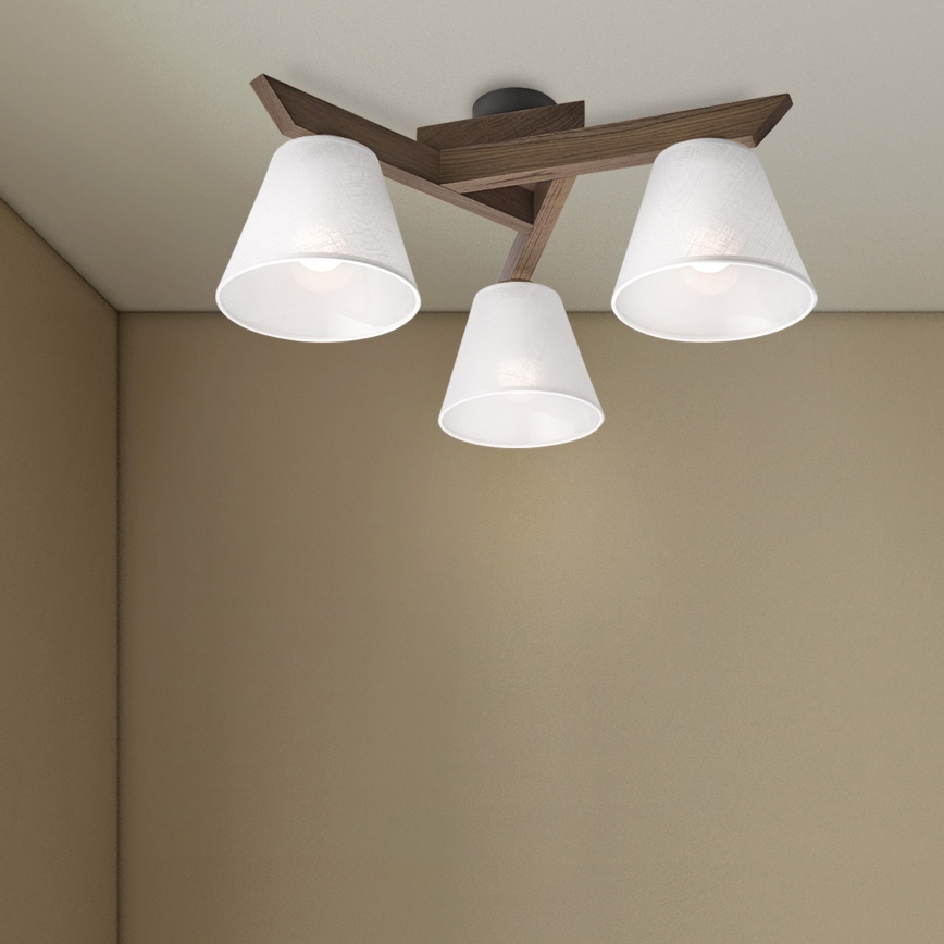 Brilagi - LED Pinta kattovalaisin ANTHONY 3xE14/40W/230V tammi-pähkinä/valkoinen