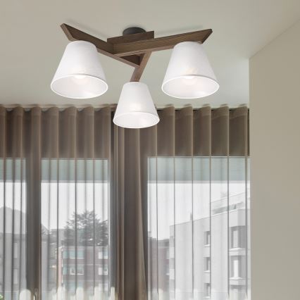 Brilagi - LED Pinta kattovalaisin ANTHONY 3xE14/40W/230V tammi-pähkinä/valkoinen