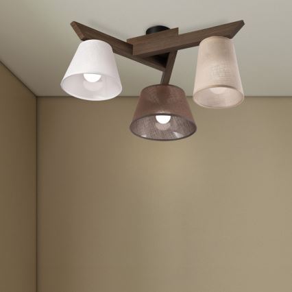 Brilagi - LED Pintakiinnitteinen kattovalaisin ANTHONY 3xE14/40W/230V tammi-pähkinä