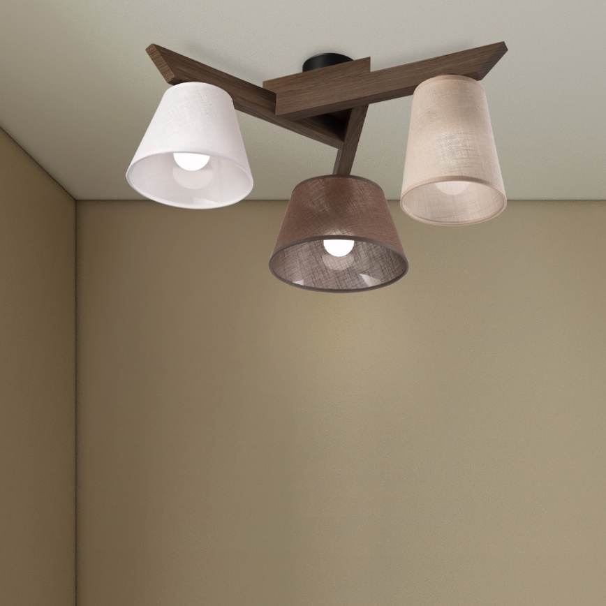 Brilagi - LED Pintakiinnitteinen kattovalaisin ANTHONY 3xE14/40W/230V tammi-pähkinä