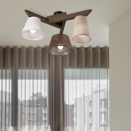 Brilagi - LED Pintakiinnitteinen kattovalaisin ANTHONY 3xE14/40W/230V tammi-pähkinä
