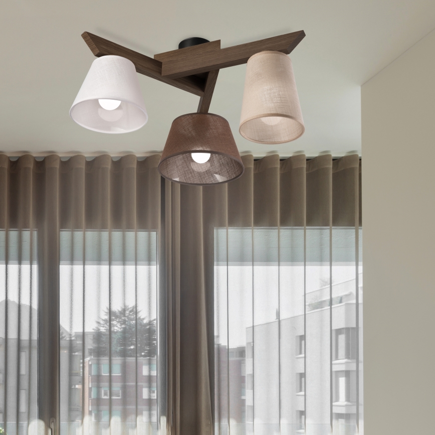 Brilagi - LED Pintakiinnitteinen kattovalaisin ANTHONY 3xE14/40W/230V tammi-pähkinä