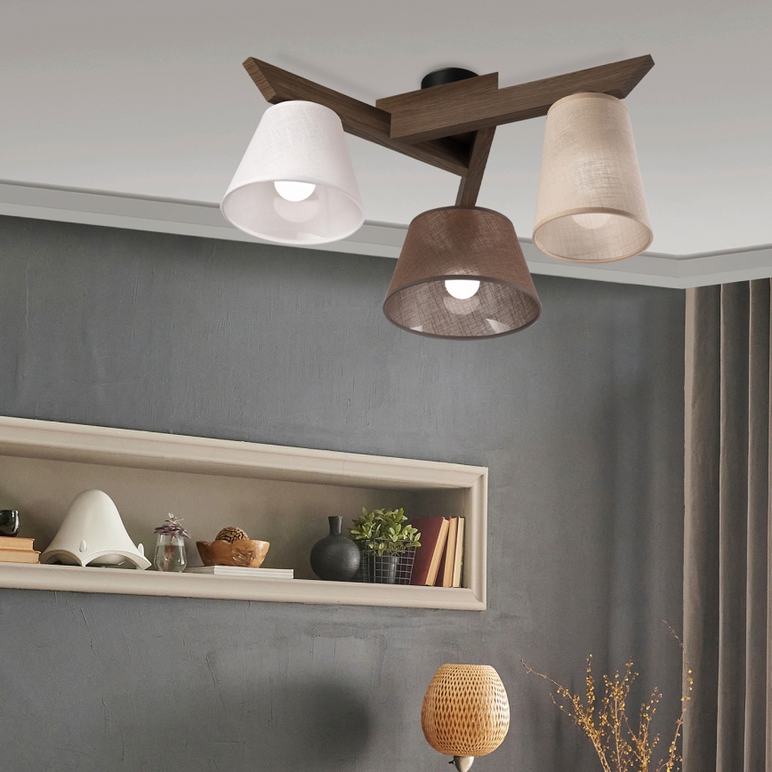 Brilagi - LED Pintakiinnitteinen kattovalaisin ANTHONY 3xE14/40W/230V tammi-pähkinä