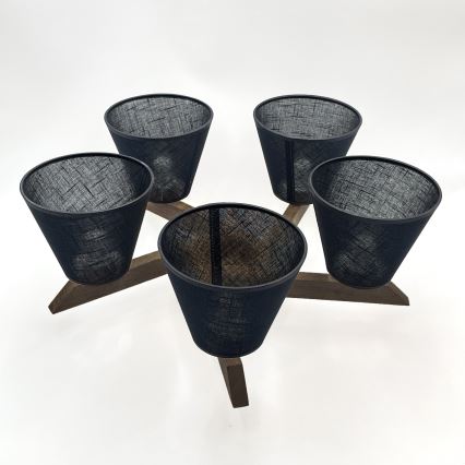 Brilagi - LED Pinta kattokruunu ANTHONY 5xE14/40W/230V tammi-pähkinä/musta