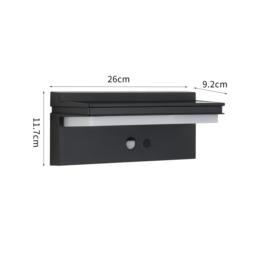 Brilagi - LED aurinkokennoseinävalaisin anturilla SUN SENSE LED/10W/3,7V 4000 mAh IP44