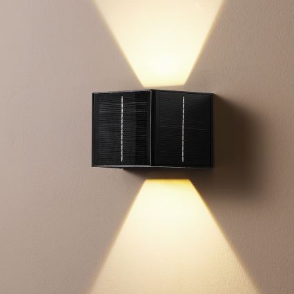 Brilagi - LED aurinkokenno seinävalo anturilla SOLAR CUBE LED/2W/3,2V IP54