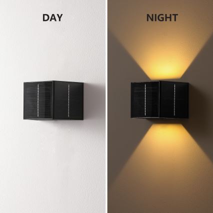 Brilagi - LED aurinkokenno seinävalo anturilla SOLAR CUBE LED/2W/3,2V IP54