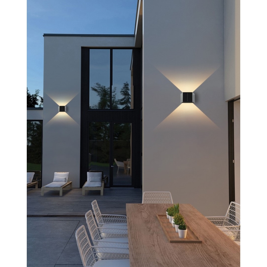 Brilagi - LED aurinkokenno seinävalo anturilla SOLAR CUBE LED/2W/3,2V IP54