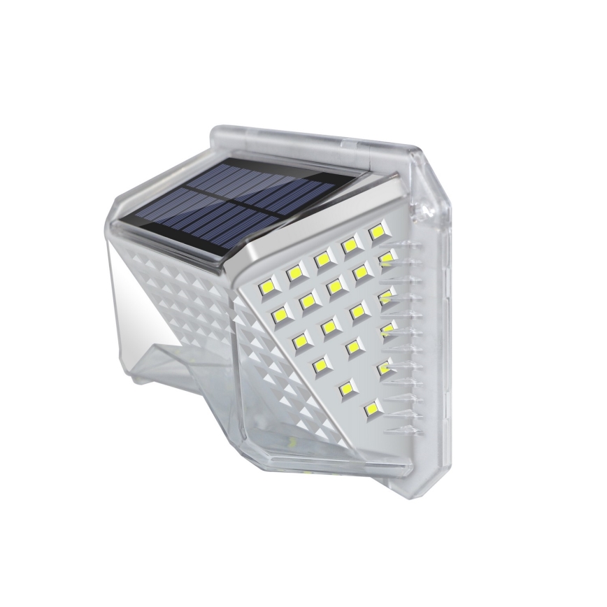 Brilagi - LED aurinkokenno seinävalo anturilla WALLIE LED/4W/5,5V 6500K IP64 hopea