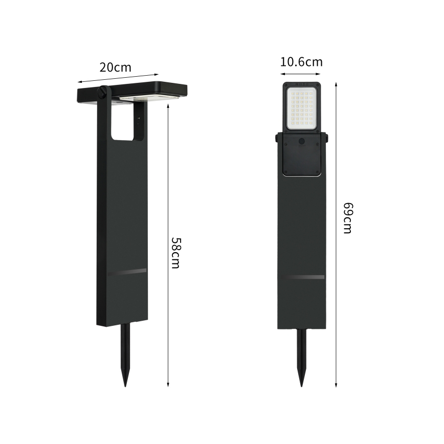 Brilagi - LED-aurinkolamppu AURINKO SPIKE LED/4W/3,7V 2200 mAh IP44