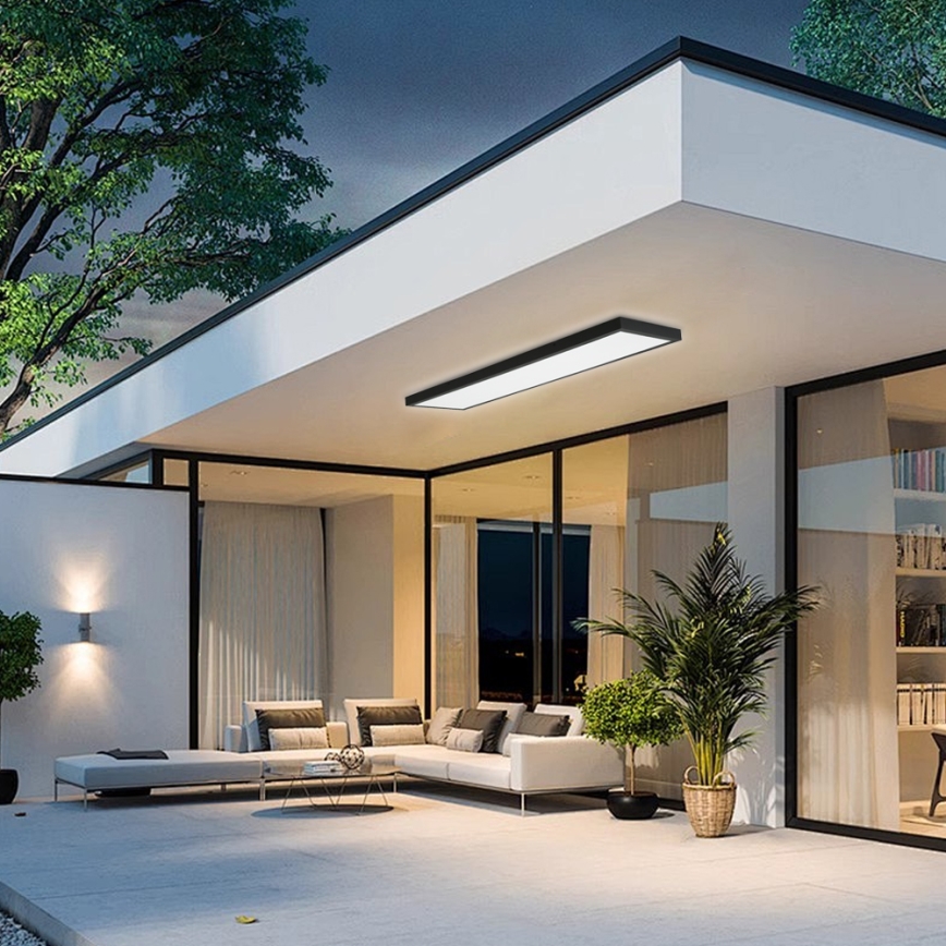 Brilagi - LED-himmennettävä kylpyhuoneen kattovalaisin FRAME SMART LED/50W/230V 120x30 cm 3000-6000K IP44 musta + kaukosäädin