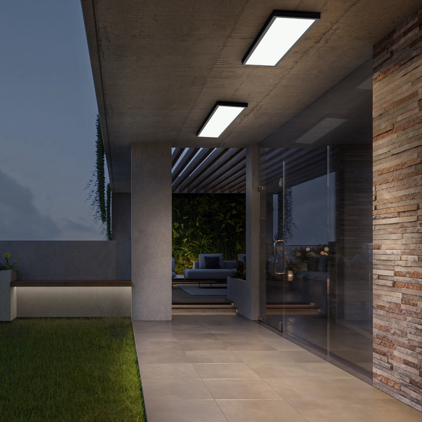 Brilagi - LED-himmennettävä kylpyhuoneen kattovalaisin FRAME SMART LED/50W/230V 120x30 cm 3000-6000K IP44 musta + kaukosäädin