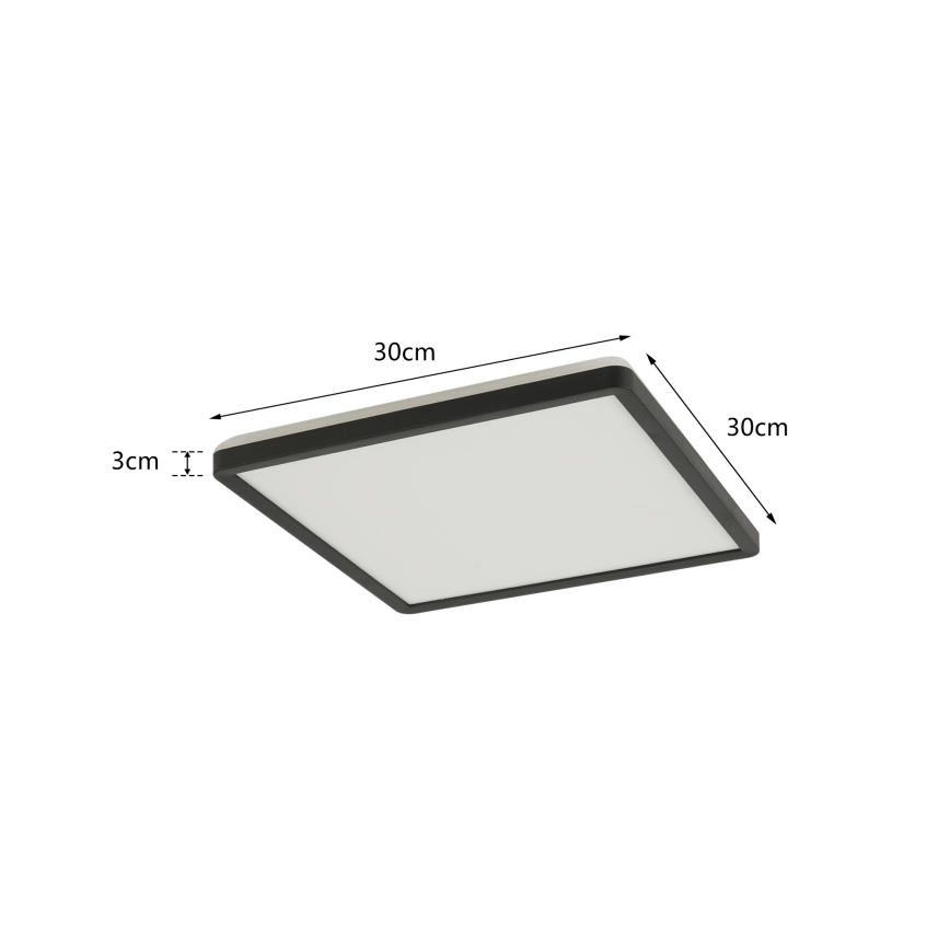 Brilagi - LED-himmennettävä kattovalaisin ULTRA SLIM LED/18W/230V 2700-6500K 30x30 cm musta + kaukosäädin