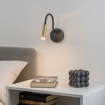 Brilagi - LED Himmennettävä joustava seinä amppu MAYA 1xG9/4W/230V musta/kulta 2700-6500K Wi-Fi Tuya