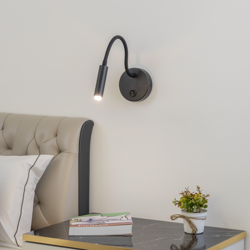 Brilagi - LED Himmennettävä joustava seinälamppu MAYA 1xG9/4W/230V musta 2700-6500K Wi-Fi Tuya