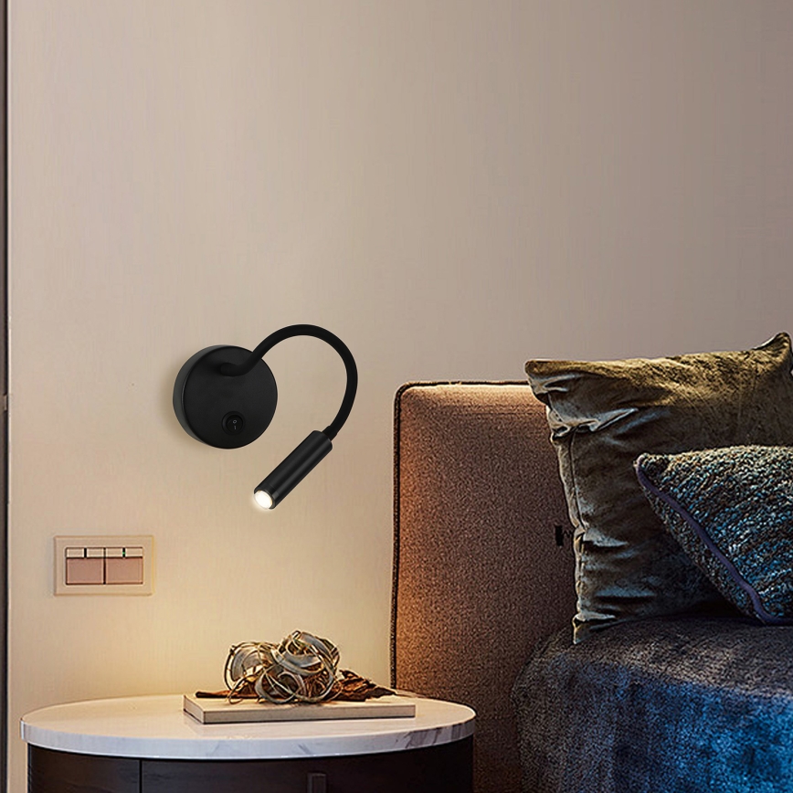 Brilagi - LED Himmennettävä joustava seinälamppu MAYA 1xG9/4W/230V musta 2700-6500K Wi-Fi Tuya