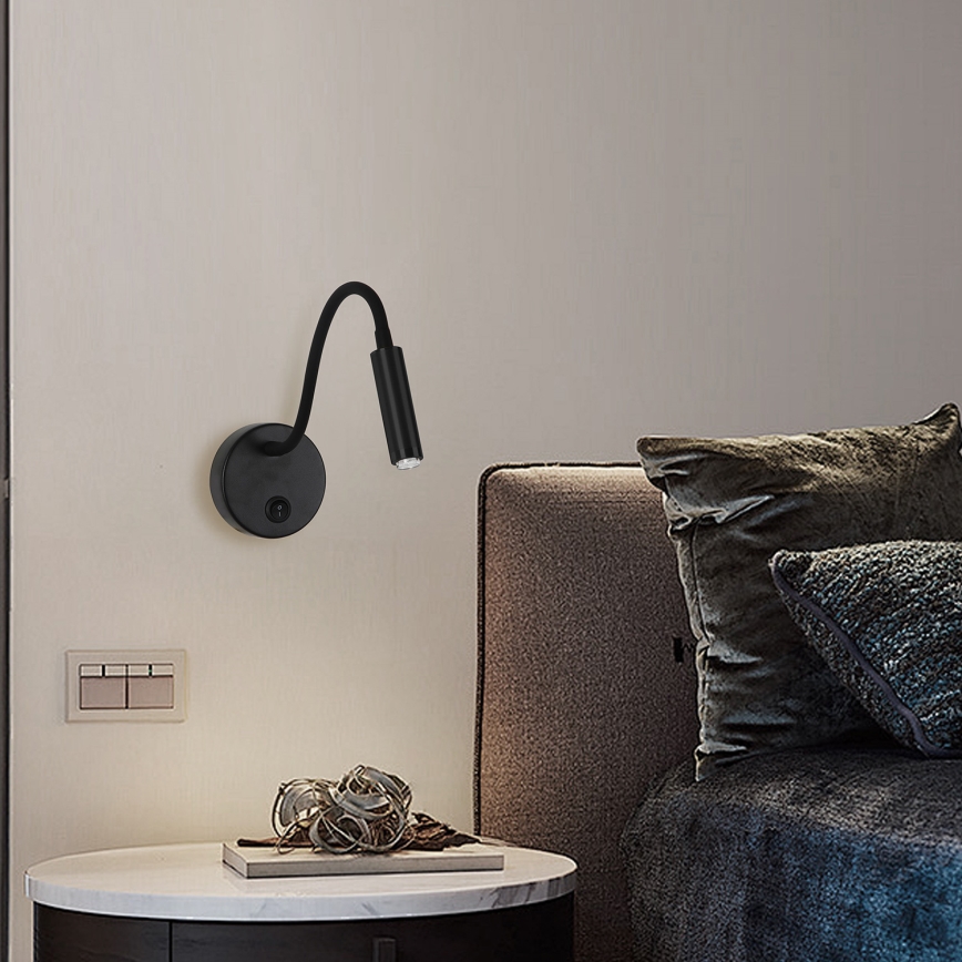 Brilagi - LED Himmennettävä joustava seinälamppu MAYA 1xG9/4W/230V musta 2700-6500K Wi-Fi Tuya