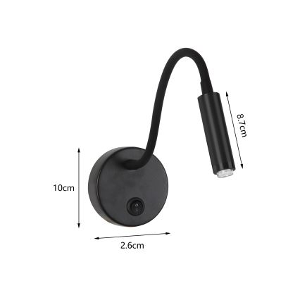 Brilagi - LED Himmennettävä joustava seinälamppu MAYA 1xG9/4W/230V musta 2700-6500K Wi-Fi Tuya