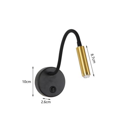 Brilagi - LED Himmennettävä joustava seinä amppu MAYA 1xG9/4W/230V musta/kulta 2700-6500K Wi-Fi Tuya