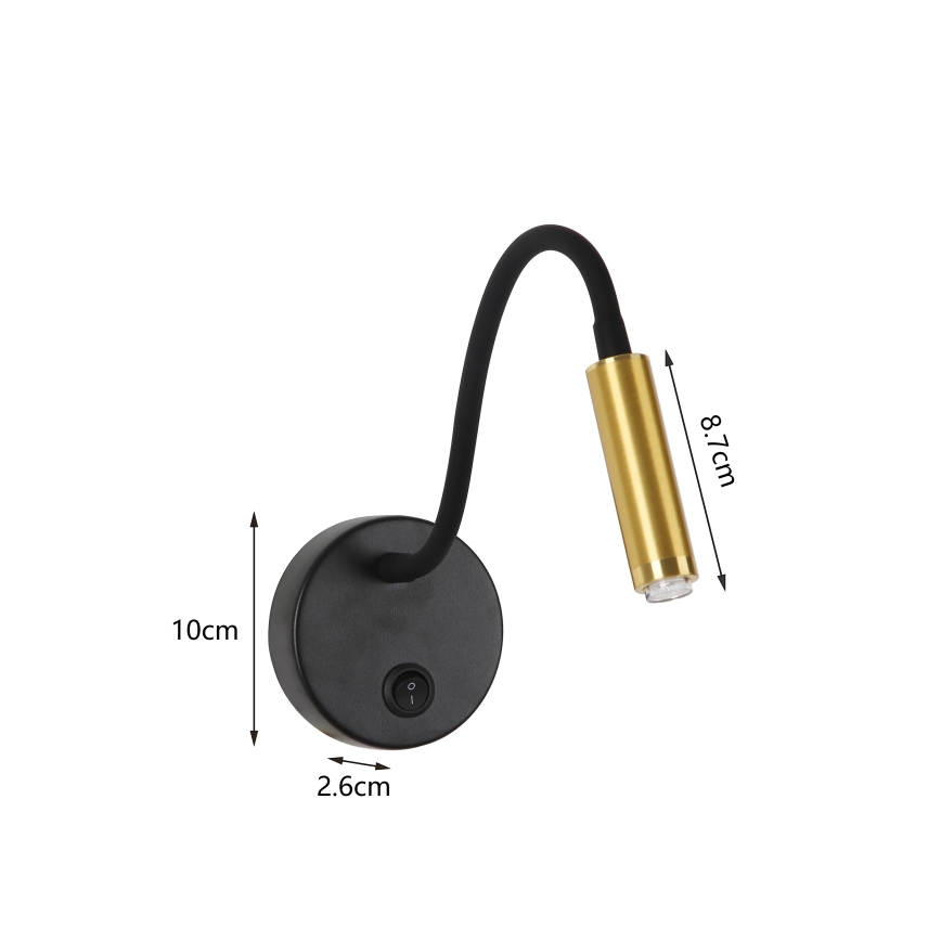 Brilagi - LED Himmennettävä joustava seinä amppu MAYA 1xG9/4W/230V musta/kulta 2700-6500K Wi-Fi Tuya